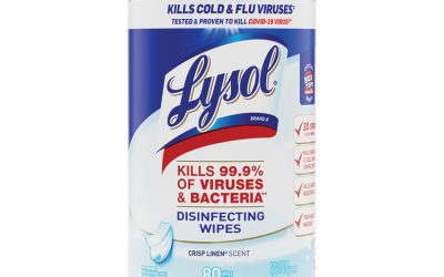 Disinfecting Wipes, 1-Ply, 7 x 7.25, Crisp Linen, White, 80 Wipes/Canister, 6 Canisters/Carton