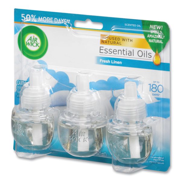 Scented Oil Refill, Warming - Fresh Linen, 0.67 Oz, 3/pack, 6 Packs/carton - Image 2