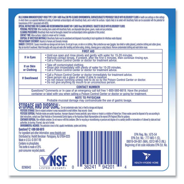 Disinfectant Heavy-Duty Bathroom Cleaner Concentrate, 1 Gal Bottle, 4/carton - Image 7