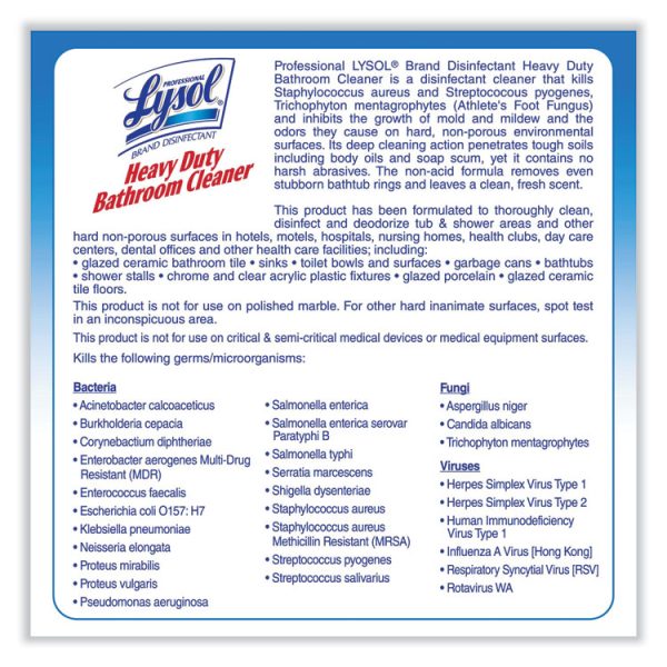 Disinfectant Heavy-Duty Bathroom Cleaner Concentrate, 1 Gal Bottle, 4/carton - Image 8