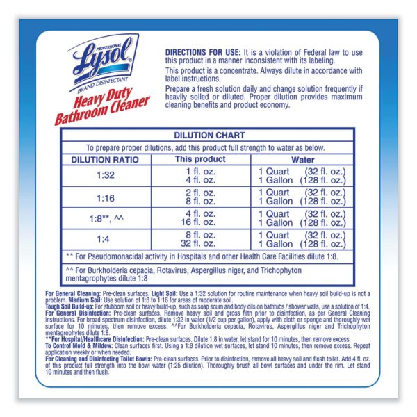 Disinfectant Heavy-Duty Bathroom Cleaner Concentrate, Lime, 1 Gal Bottle - Image 6