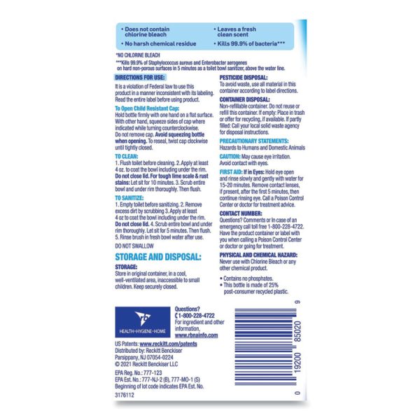 Toilet Bowl Cleaner With Hydrogen Peroxide, Ocean Fresh Scent, 24 Oz, 9/carton - Image 5