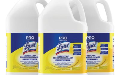 Disinfectant Deodorizing Cleaner Concentrate, Lemon Scent, 128 oz Bottle, 4/Carton