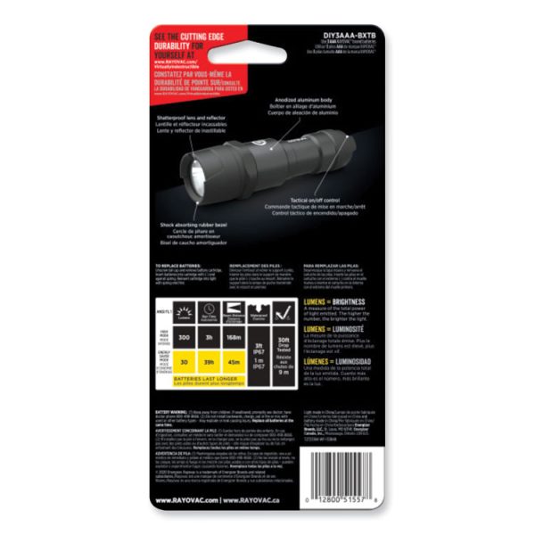 Virtually Indestructible LED Flashlight, 3 AAA Batteries (Included), Black - Image 4