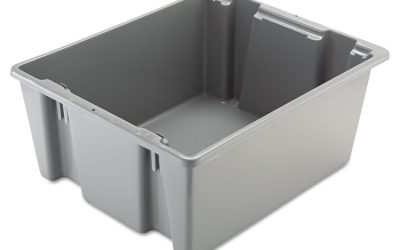 Palletote Box, 19 Gal, 23.5″ X 19.5″ X 10″, Gray