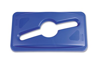 Slim Jim Single Stream Recycling Top For Slim Jim Containers, 12.1w X 21d X 2.75h, Blue