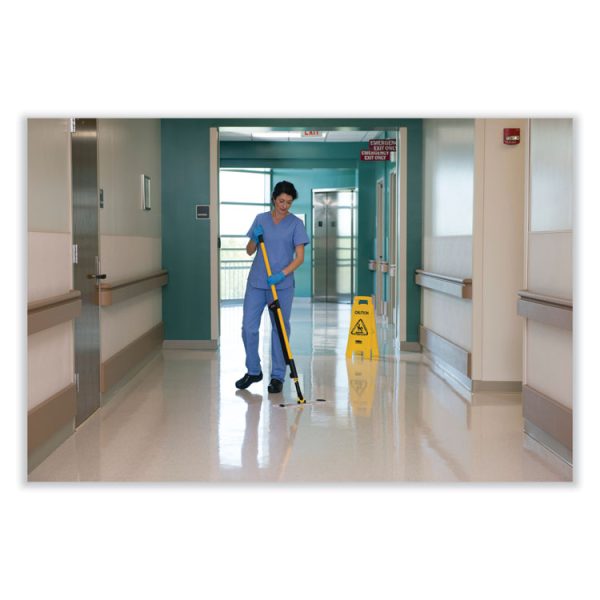 Pulse Microfiber Spray Mop System, 17" Wide Microfiber Head, 52" Yellow Plastic Handle - Image 4