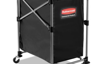 One-Compartment Collapsible X-Cart, Synthetic Fabric, 4.98 cu ft Bin, 20.33″ x 24.1″ x 34″, Black/Silver