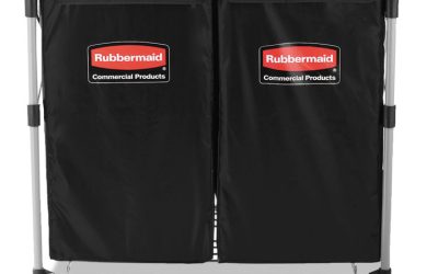 Two-Compartment Collapsible X-Cart, Synthetic Fabric, 2.49 cu ft Bins, 24.1″ x 35.7″ x 34″, Black/Silver