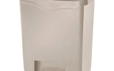 Streamline Resin Step-On Container, Front Step Style, 8 gal, Polyethylene, Beige