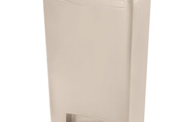 Streamline Resin Step-On Container, Front Step Style, 13 gal, Polyethylene, Beige