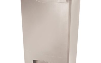 Streamline Resin Step-On Container, Front Step Style, 24 gal, Polyethylene, Beige