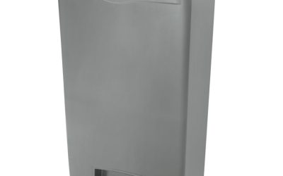 Slim Jim Streamline Resin Step-On Container, Front Step Style, 18 gal, Polyethylene, Gray