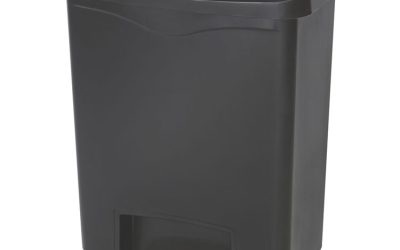 Slim Jim Streamline Resin Step-On Container, Front Step Style, 8 gal, Polyethylene, Black