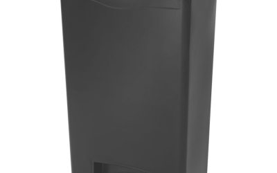 Slim Jim Streamline Resin Step-On Container, Front Step Style, 13 gal, Polyethylene, Black