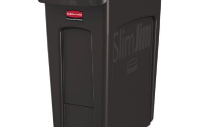 Slim Jim with Venting Channels, 16 gal, Plastic, Black