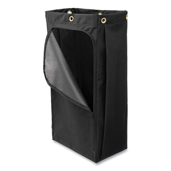 Fabric Cleaning Cart Bag, 26 Gal, 17.5" X 33", Black - Image 2