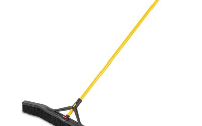 Maximizer Push-To-Center Broom, Poly Bristles, 36 X 58.13, Steel Handle, Yellow/black
