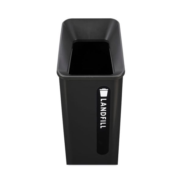Sustain Decorative Refuse with Recycling Lid, 15 gal, Metal/Plastic, Black - Image 4