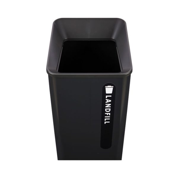 Sustain Decorative Refuse with Recycling Lid, 23 gal, Metal/Plastic, Black - Image 3