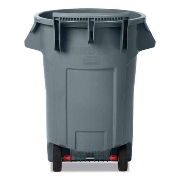 Vented Wheeled Brute Container, 44 Gal, Plastic, Gray - Image 2