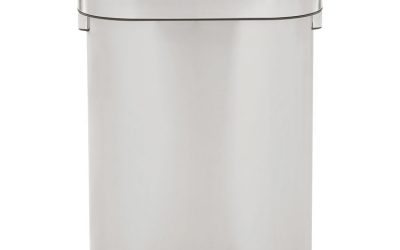 Refine Series Waste Receptacle, 15 gal, Plastic/Stainless Steel