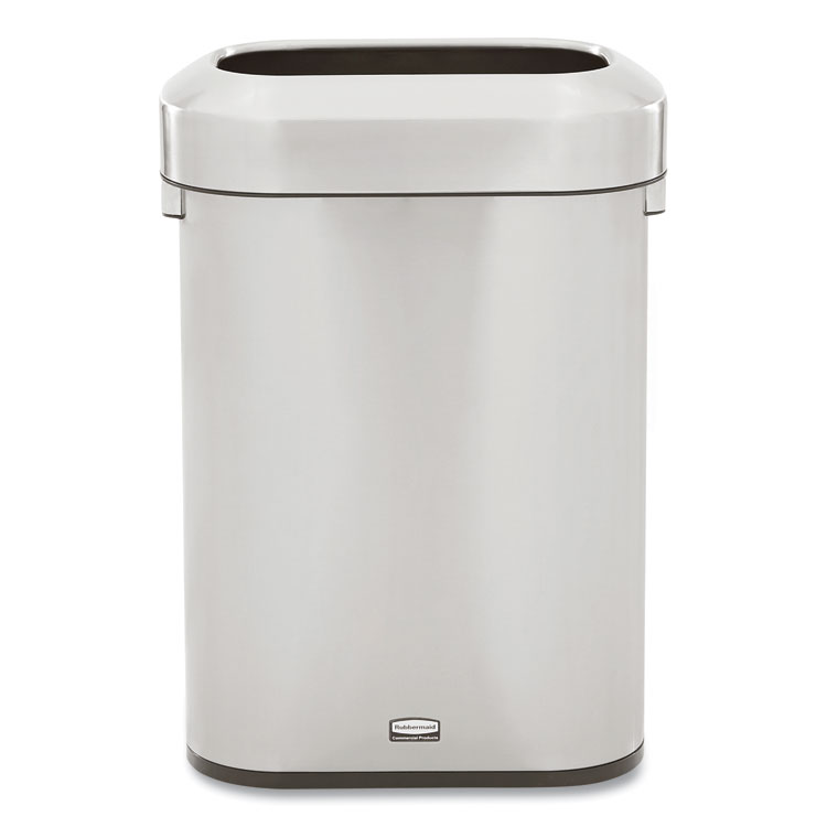 Refine Series Waste Receptacle, 15 gal, Plastic/Stainless Steel