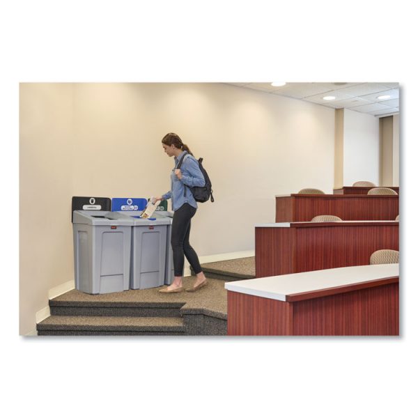 Slim Jim Recycling Station 1-Stream, Landfill Recycling Station, 33 gal, Resin, Gray - Image 2