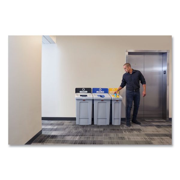Slim Jim Recycling Station 1-Stream, Landfill Recycling Station, 33 gal, Resin, Gray - Image 3