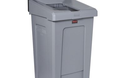 Slim Jim Recycling Station 1-Stream, Landfill Recycling Station, 33 gal, Resin, Gray