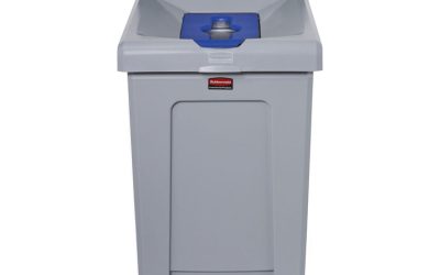 Slim Jim Recycling Station 1-Stream, Mixed Recycling Station, 33 gal, Resin, Gray