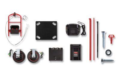 Motorized Kit For 24″ X 48″ Platform Trucks, Medium, Dc Motor, 60 V Lithium-Ion Battery, 0.5 Mph To 3 Mph, Black/red