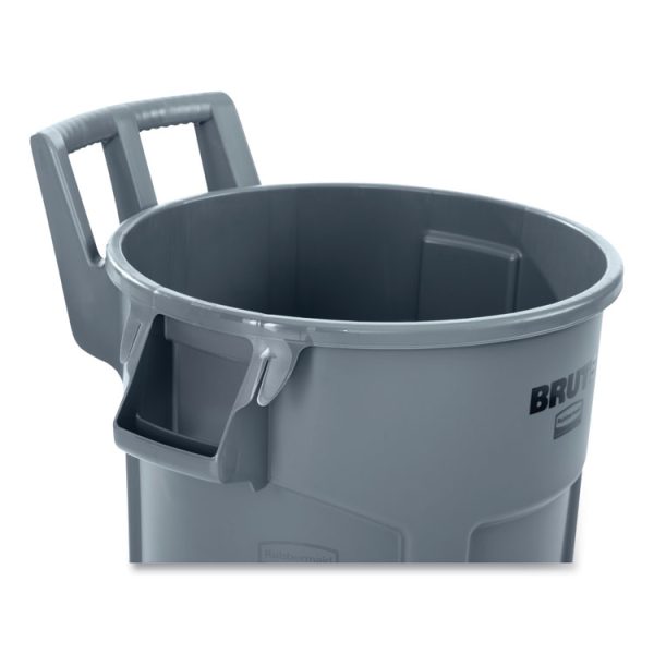 Vented Wheeled BRUTE Container, 32 gal, Plastic, Gray - Image 5