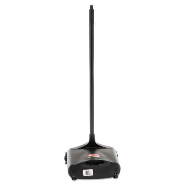 Lobby Pro Upright Dustpan With Wheels, 12.5w X 37h, Polypropylene With Vinyl Coat, Black - Image 3