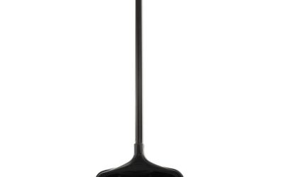Lobby Pro Upright Dustpan With Wheels, 12.5w X 37h, Polypropylene With Vinyl Coat, Black