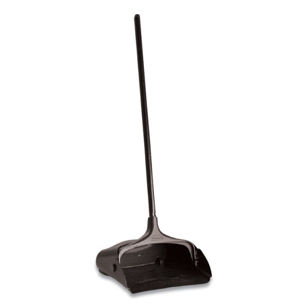 Lobby Pro Upright Dustpan With Wheels, 12.5w X 37h, Polypropylene With Vinyl Coat, Black - Image 4