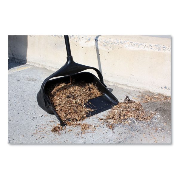 Lobby Pro Upright Dustpan With Wheels, 12.5w X 37h, Polypropylene With Vinyl Coat, Black - Image 5