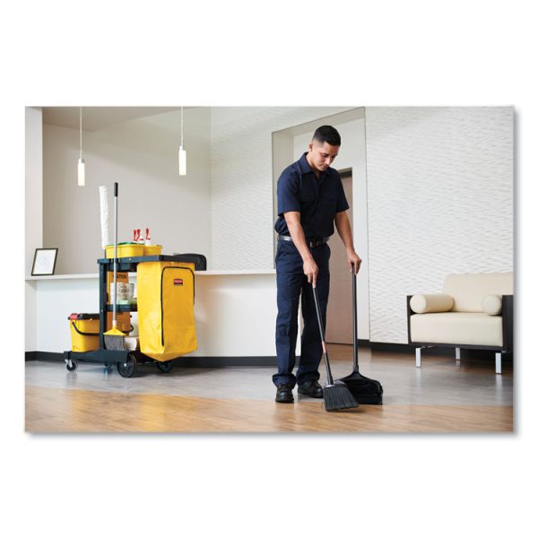 Lobby Pro Upright Dustpan With Wheels, 12.5w X 37h, Polypropylene With Vinyl Coat, Black - Image 6