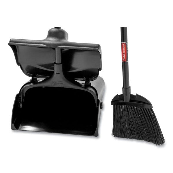 Lobby Pro Upright Dustpan, With Cover, 12.5w X 37h, Plastic Pan/metal Handle, Black - Image 3