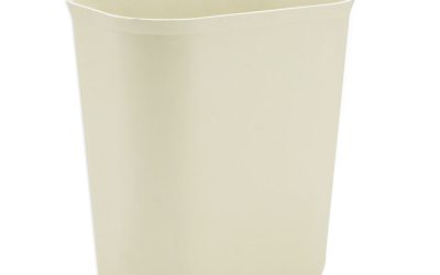 Fiberglass Wastebasket, 3.5 gal, Fiberglass, Beige