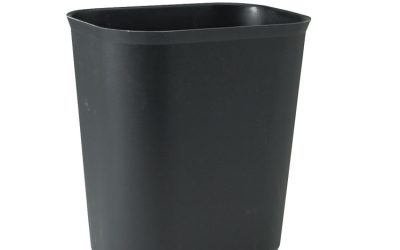 Fiberglass Wastebasket, 3.5 gal, Fiberglass, Black