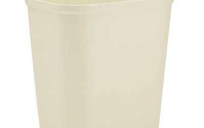 Fiberglass Wastebasket, 7 gal, Fiberglass, Beige