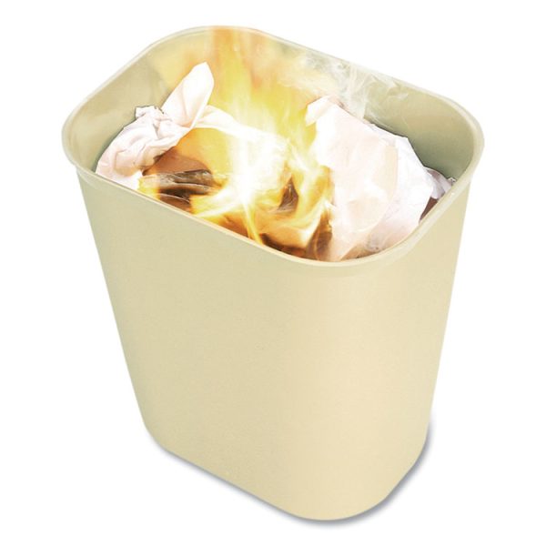 Fiberglass Wastebasket, 7 gal, Fiberglass, Beige - Image 5