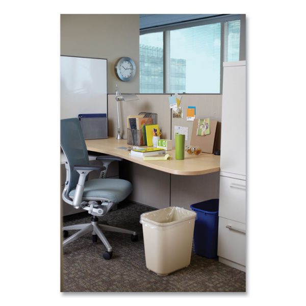 Fiberglass Wastebasket, 7 gal, Fiberglass, Beige - Image 2
