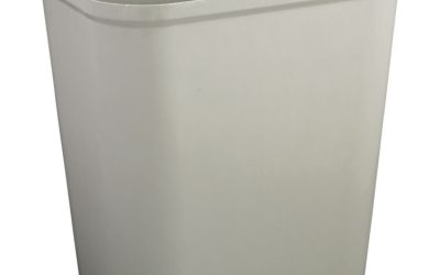 Fire Resistant Wastebasket, 7 gal, Fiberglass, Gray