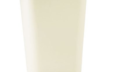 Fiberglass Wastebasket, 10 gal, Fiberglass, Beige