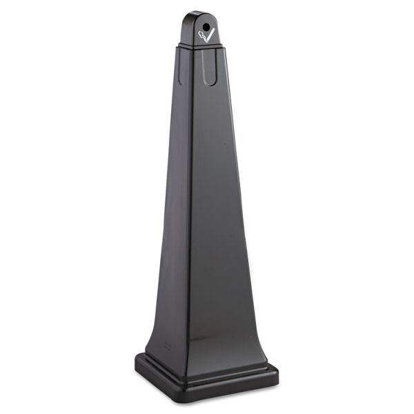 GroundsKeeper Cigarette Waste Collector, Pyramid, 1 gal, 12.25 x 39.75,  Black