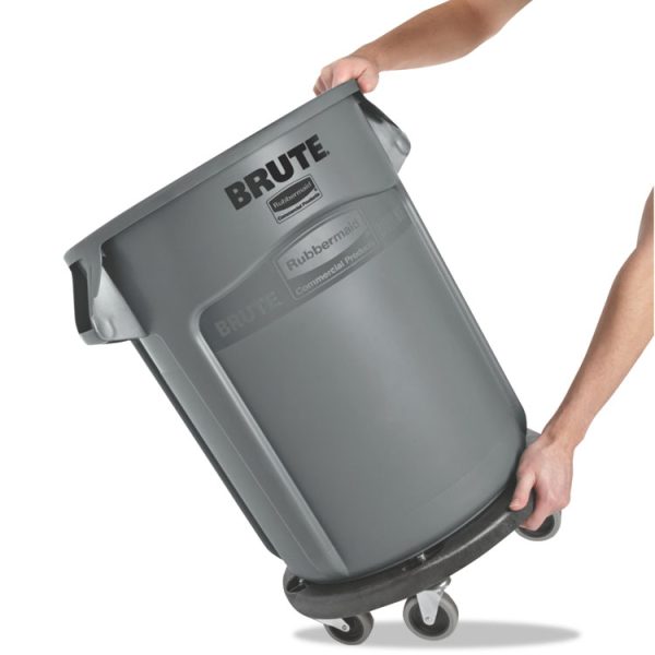 Vented Round Brute Container, 20 gal, Plastic, Gray - Image 3