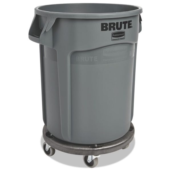 Vented Round Brute Container, 20 gal, Plastic, Gray - Image 2