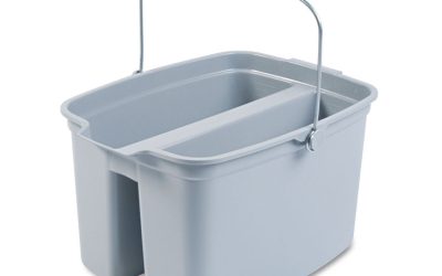 19 Quart Double Utility Pail, Plastic, Gray, 18 x 14.5 x 10